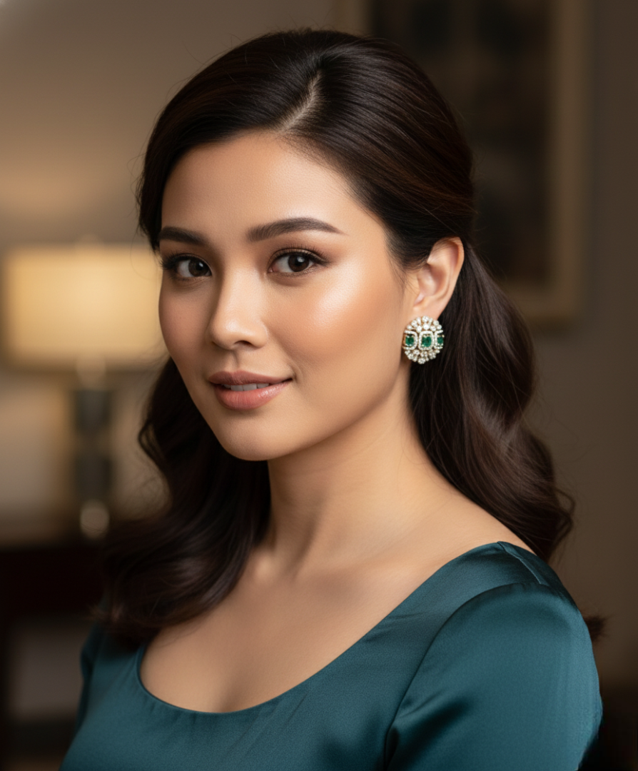Emerald & Diamond Radiance Studs