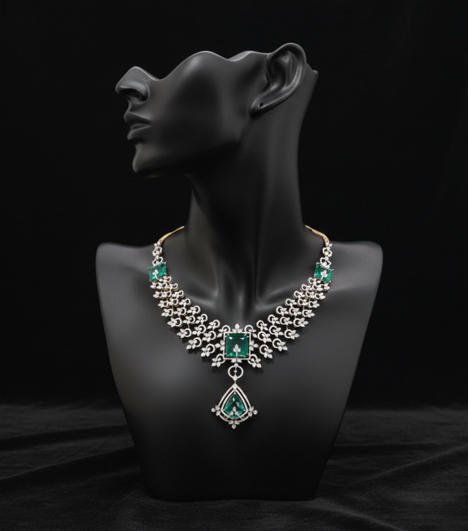 Imperial Emerald & Diamond Statement Necklace