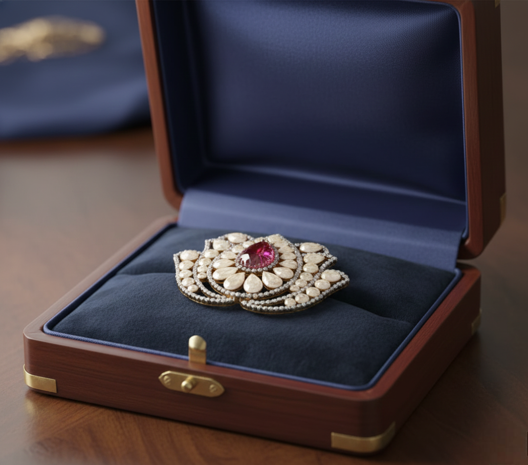 Heritage Ruby Lotus Pendant