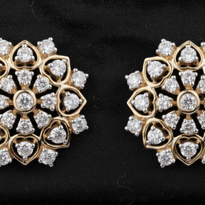 Heart Petal Diamond Studs