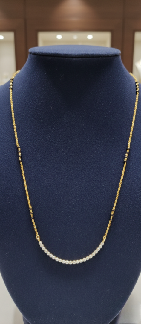 22K Gold Curved Eternity Mangalsutra