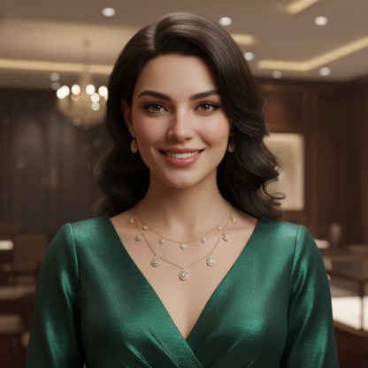 Ethereal Teardrop Layered Necklace