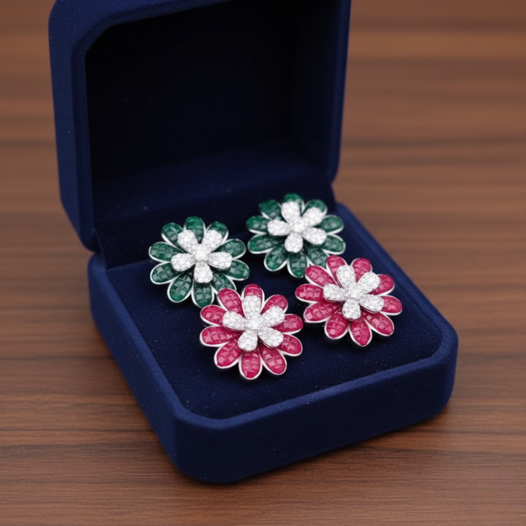 Vibrant Bloom Studs Duo