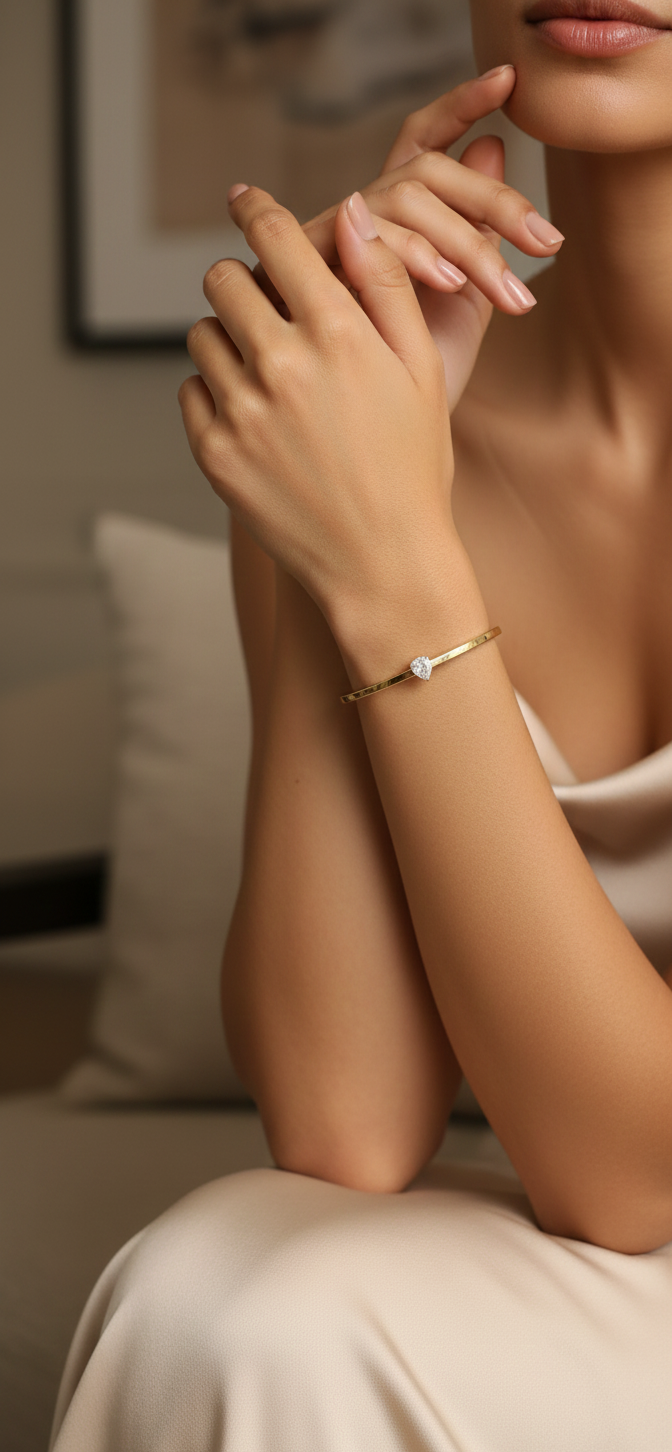 Geometric Glitz Open Bangle