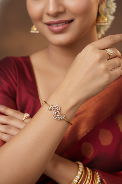 Heart-to-Heart Filigree Bangle