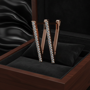 V-Crest Rose Gold Hoop Earrings