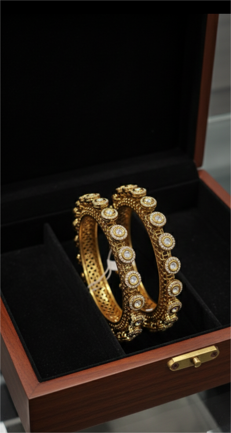 22K Gold Traditional Royal Kada Bangles
