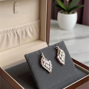 18K Gold Marquee Leaf Studs
