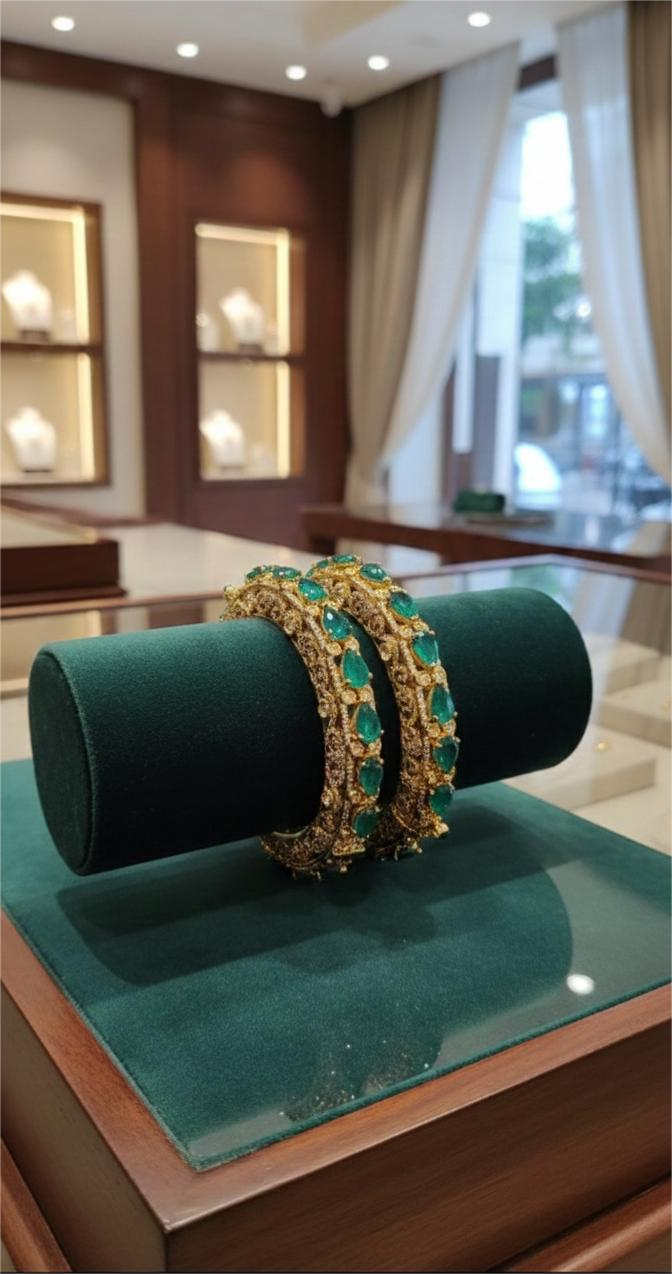Imperial Emerald Heritage Bangles