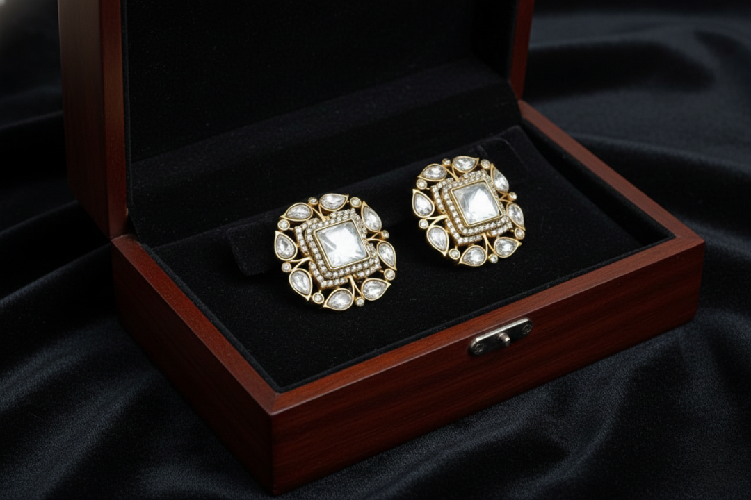 Imperial 22K Gold Polki-Style Earrings