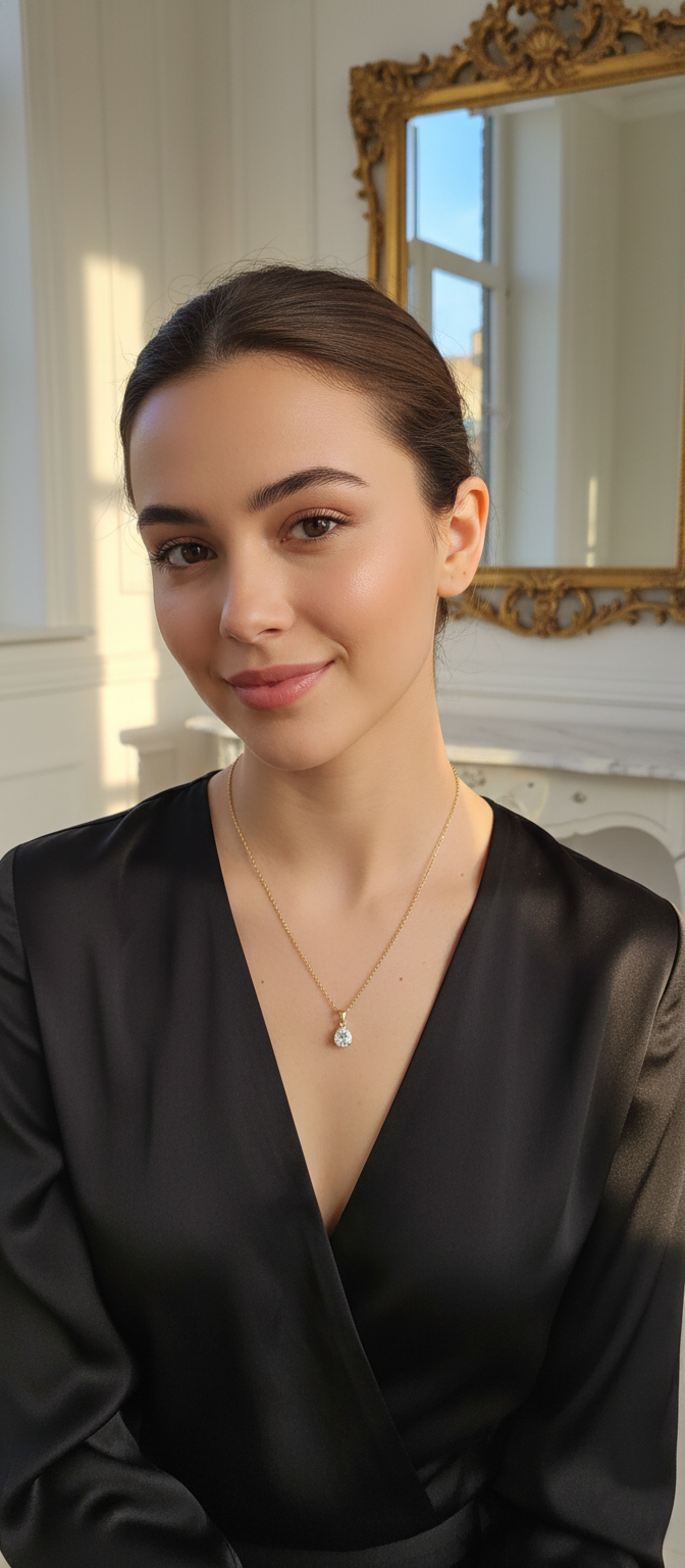 Solitaire Teardrop Pendant