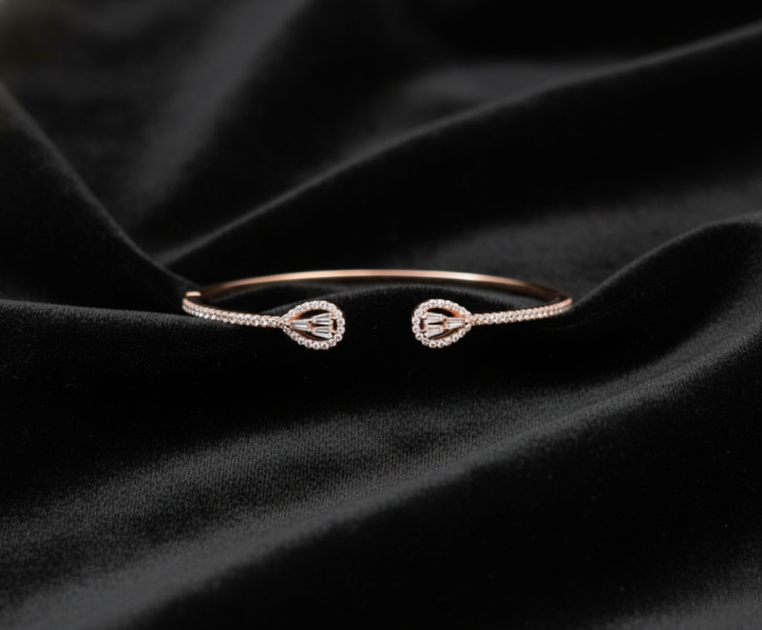 Teardrop Brilliance Open Cuff Bangle
