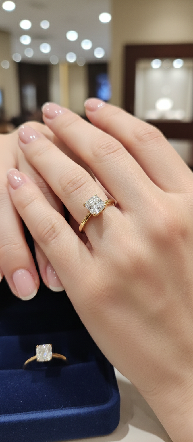 Radiant Cut Diamond Solitaire Ring