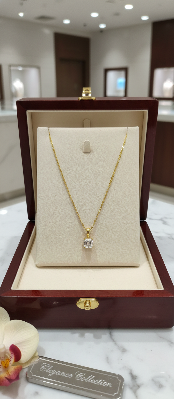 Emerald Cut Solitaire Pendant