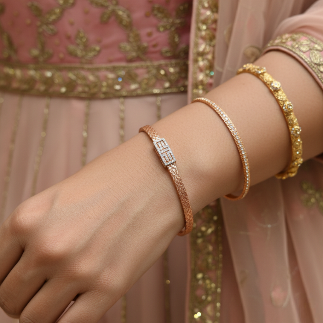 Lattice Luxe Mesh Bangle