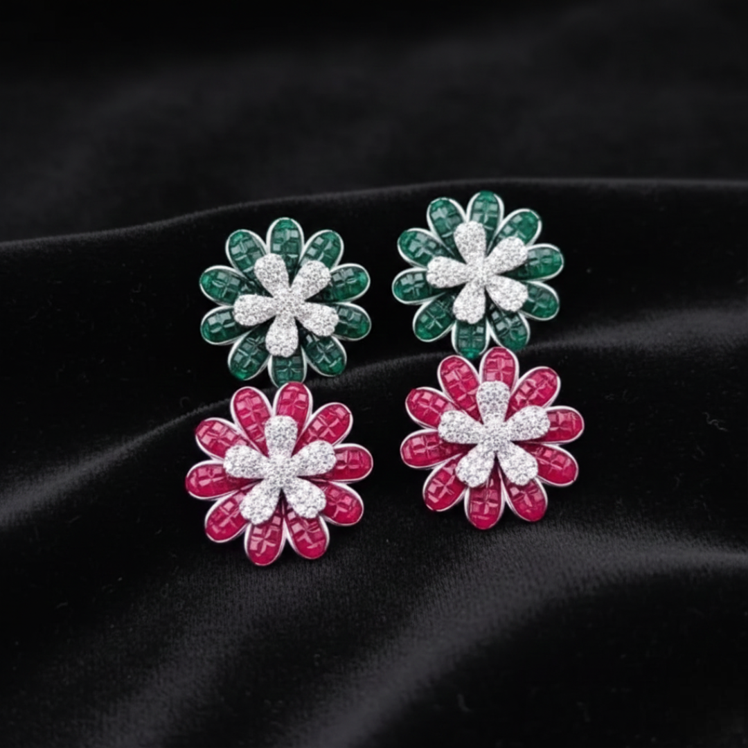 Vibrant Bloom Studs Duo