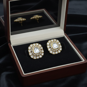 22K Gold Polki-Style Heritage Studs
