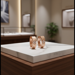 Blossom Pavé Huggie Hoops