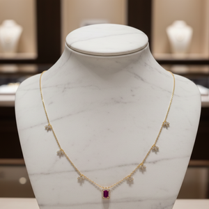 Radiant Ruby Minimalism Necklace