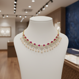 Royal Ruby & Pearl Heritage Necklace