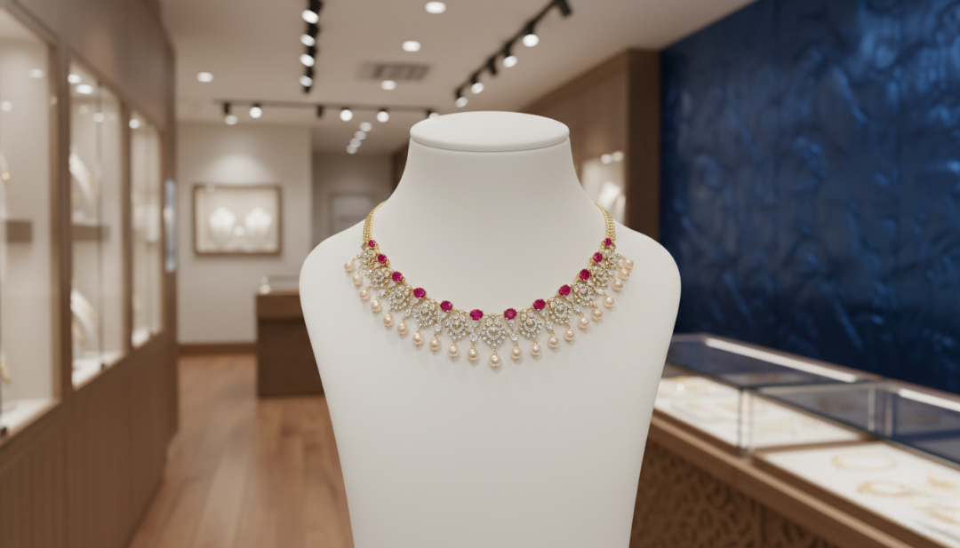 Royal Ruby & Pearl Heritage Necklace