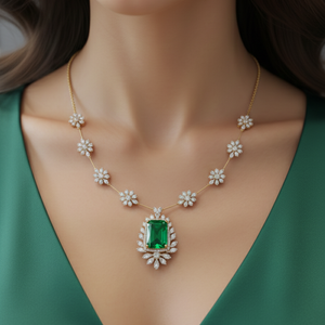 Enchanted Garden Emerald Statement Necklace