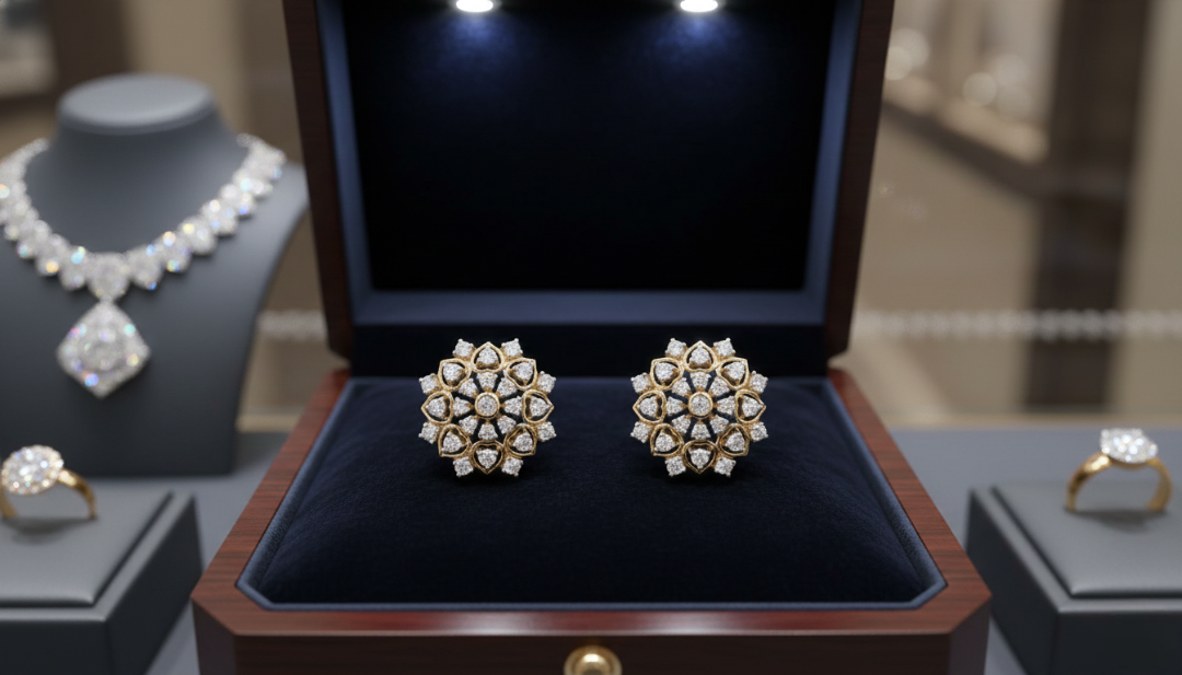 Heart Petal Diamond Studs