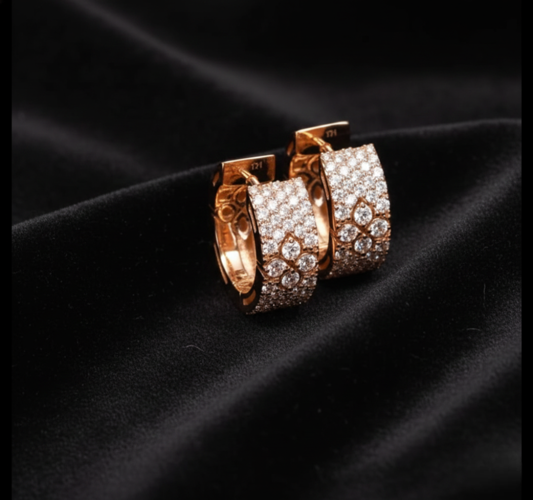 Blossom Pavé Huggie Hoops