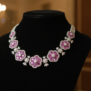 Floral Amethyst Symphony Necklace