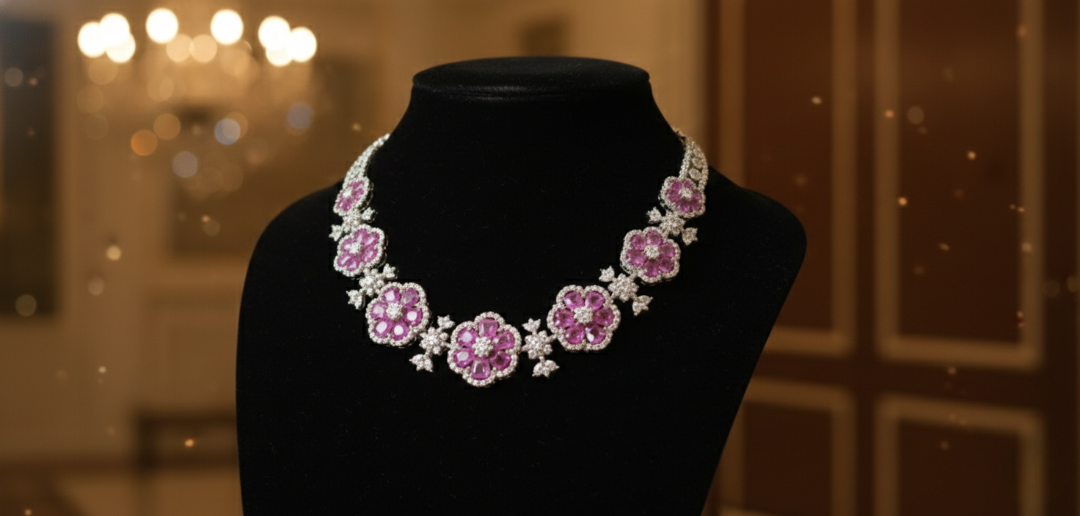 Floral Amethyst Symphony Necklace