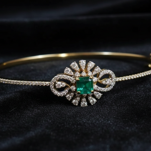 Emerald Radiance Filigree Bracelet