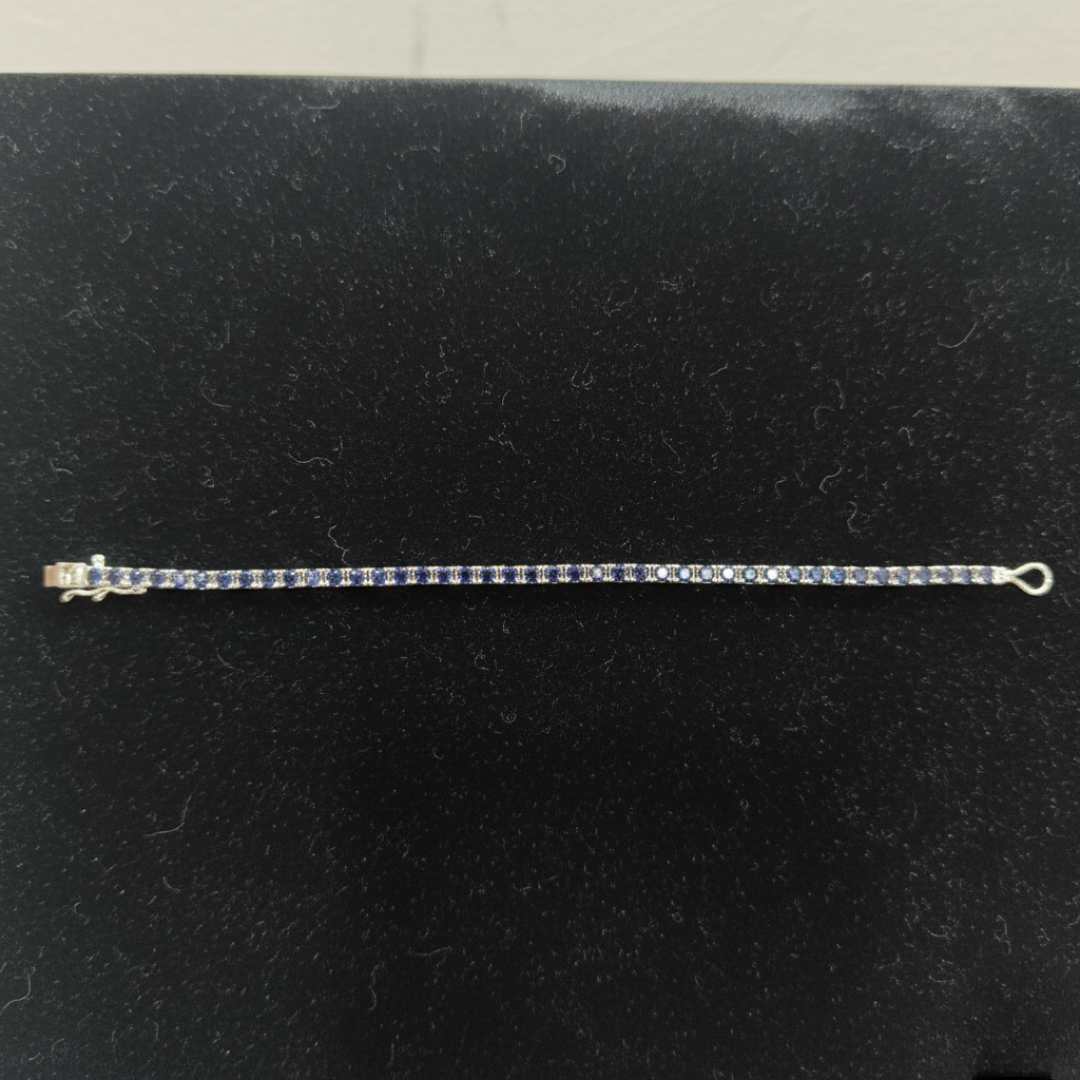 Silver Midnight Sapphire Tennis Bracelet
