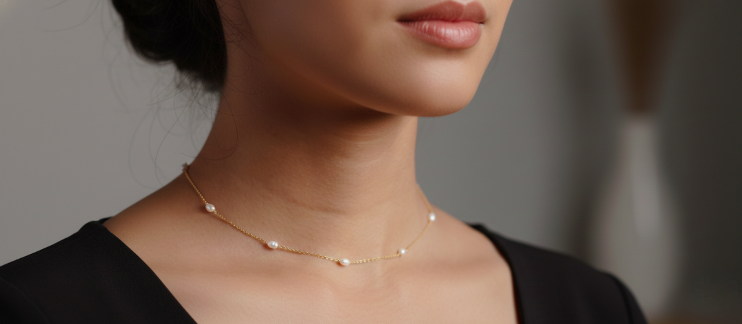 Etheria Pearl Station Necklace