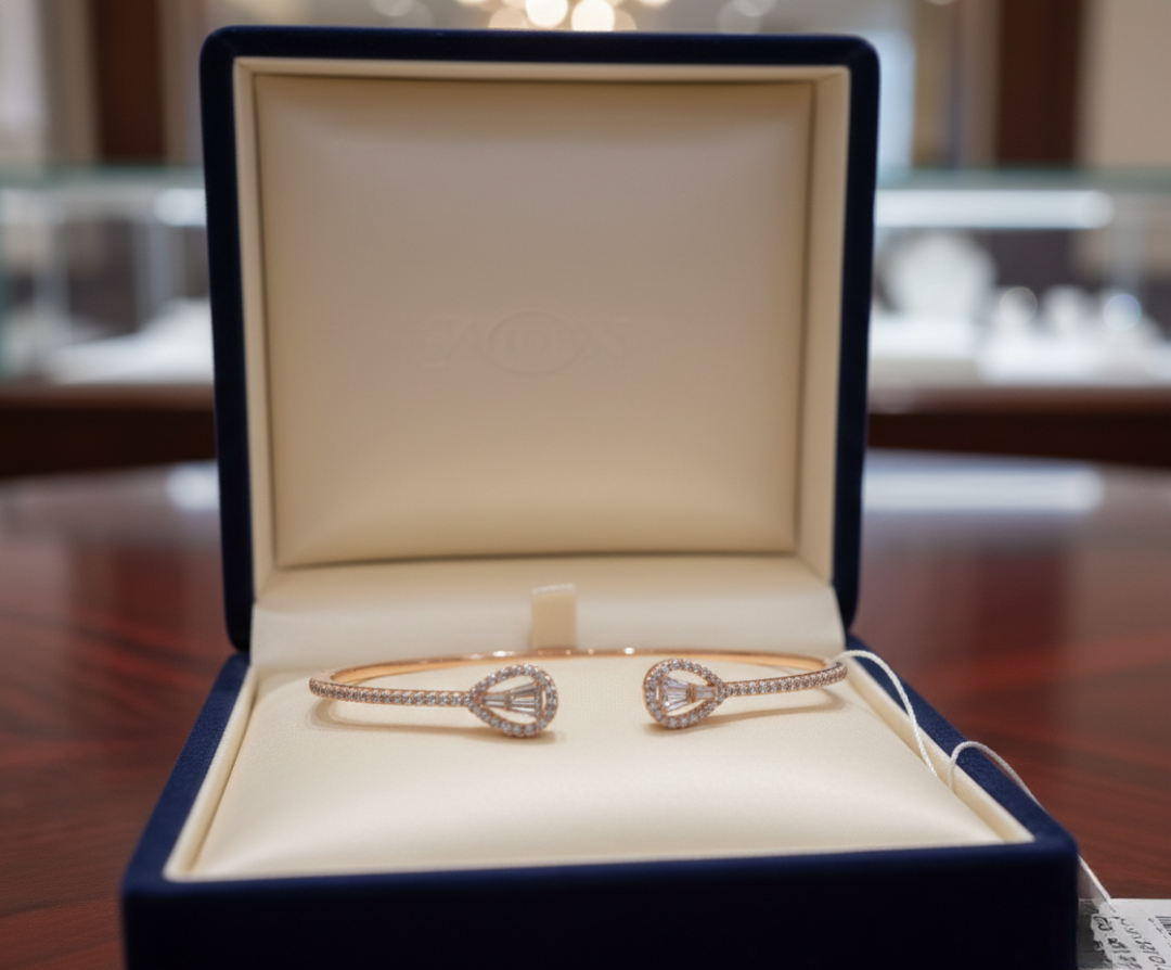 Teardrop Brilliance Open Cuff Bangle