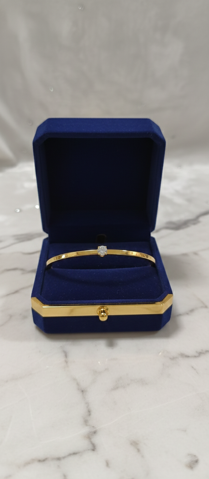 Minimalist Solitaire Diamond Bangle