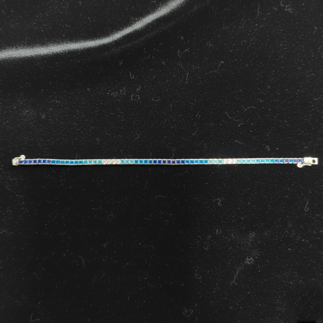 Silver Ocean Gradient Tennis Bracelet
