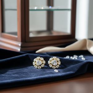 22K Gold Trillion Cut Heritage Studs