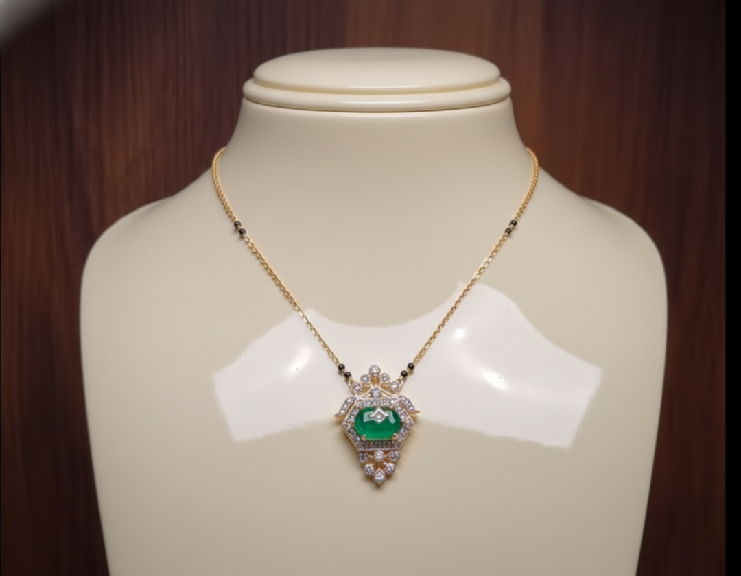 Royal Emerald & Diamond Mangalsutra