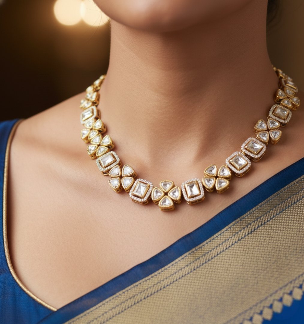 Emerald Heritage Polki Necklace