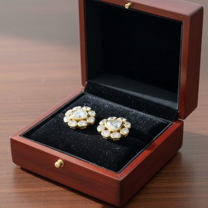 22K Gold Trillion Cut Heritage Studs