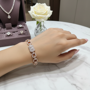 Rose Gold Link Statement Bracelet