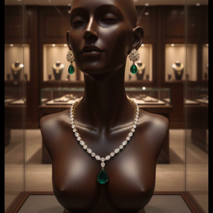 Verdant Bloom Emerald & Polki Maang Tikka Set