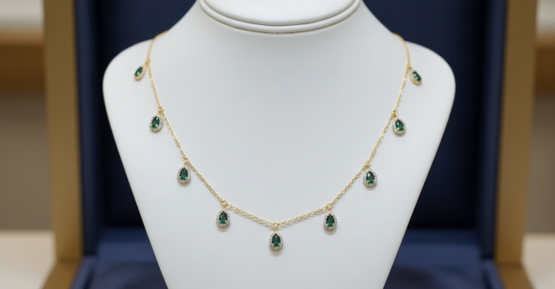 Emerald Dewdrop Grace Necklace