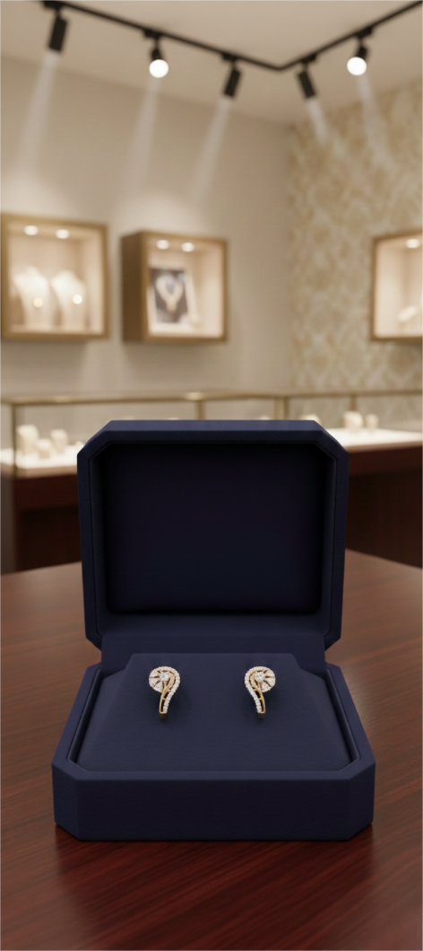 18K Gold Floral Spiral Earrings