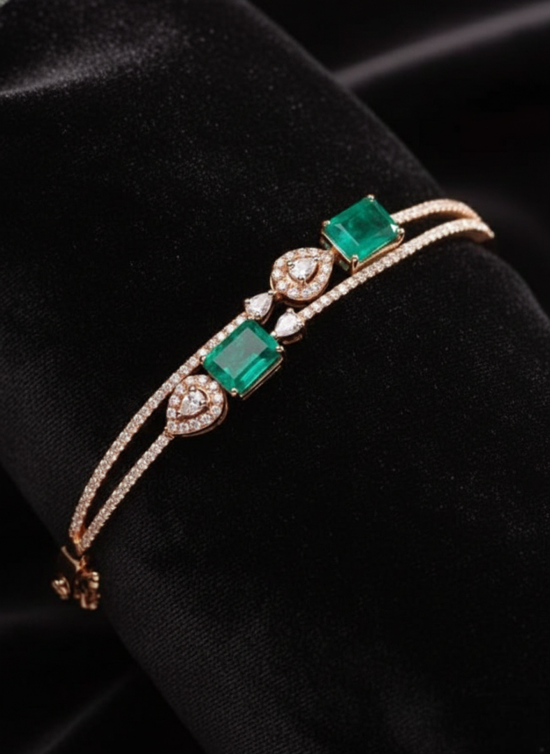 Emerald Duo Bypass Bangle