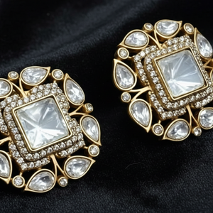 22K Gold Polki-Style Heritage Studs