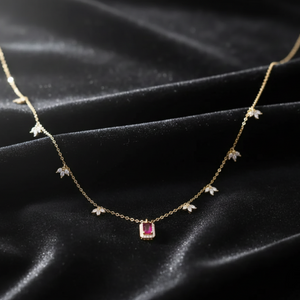 Radiant Ruby Minimalism Necklace