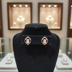 Rose Gold Pear-Drop Halo Earrings