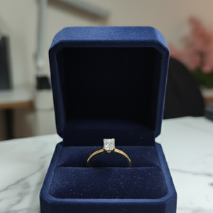 18K Gold Radiant-Cut Solitaire Ring