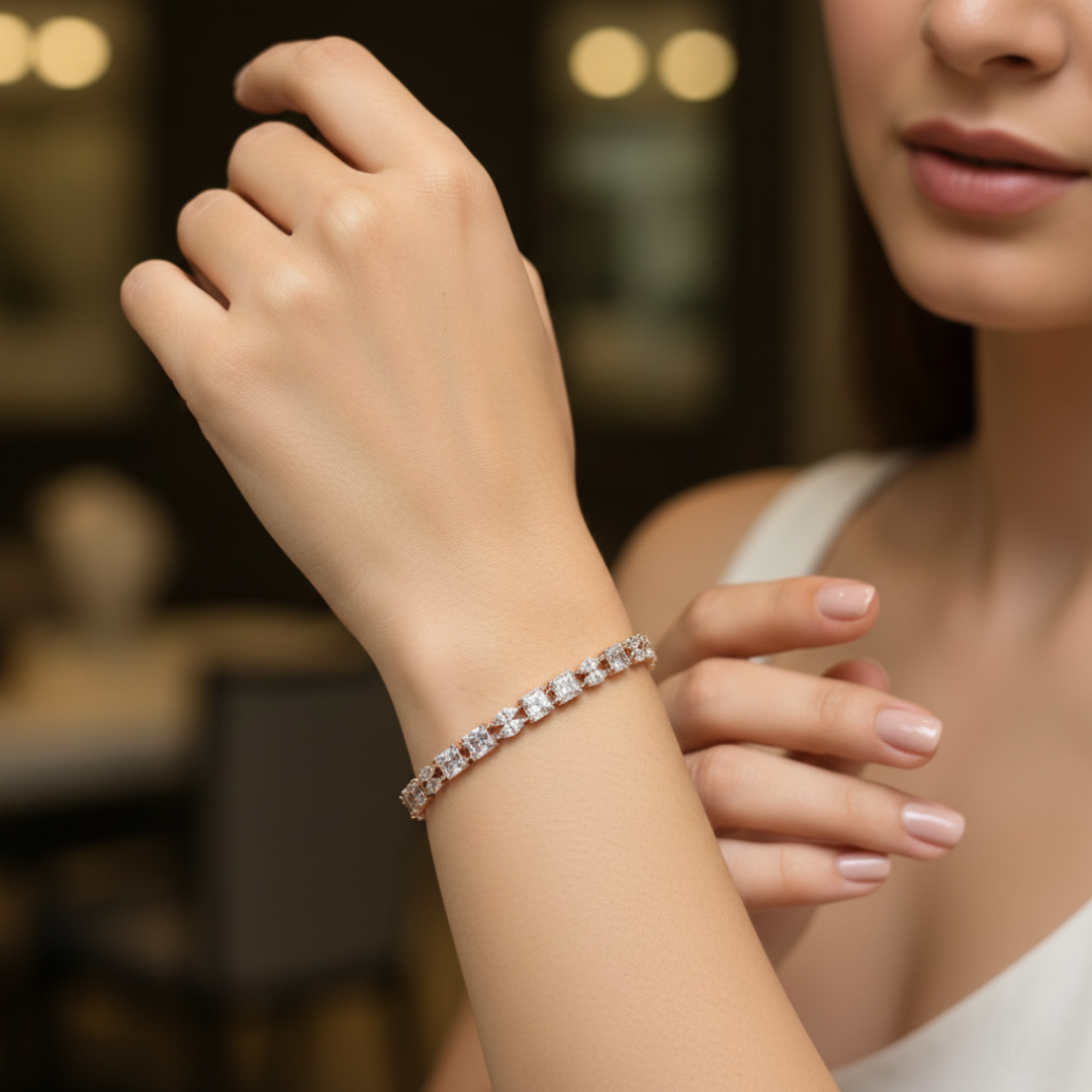 Luminescence Rose Gold Tennis Bracelet